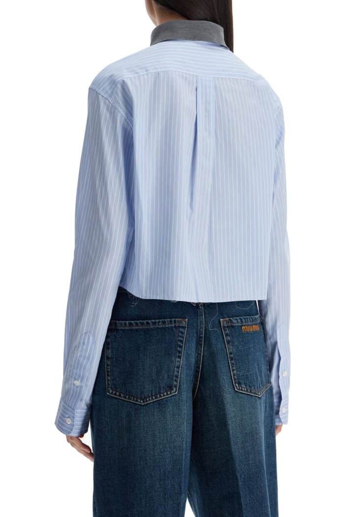 MIU MIU Striped Cropped Shirt