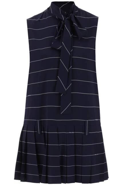 MIU MIU Striped Mini Crepe Sabl Dress With