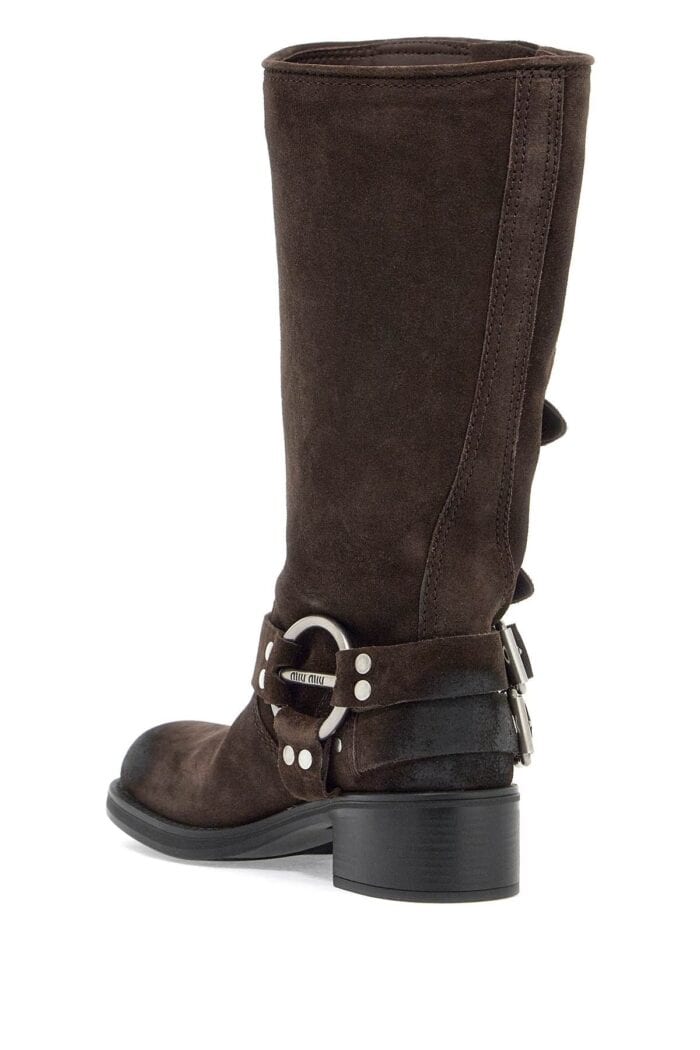 MIU MIU Suede Biker Boots