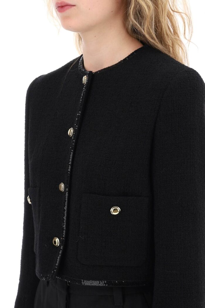 MIU MIU Tweed Jacket With Sequined Trims