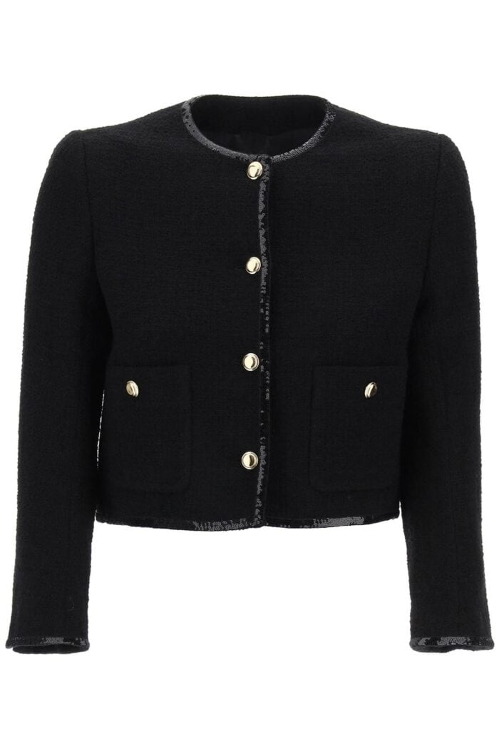 MIU MIU Tweed Jacket With Sequined Trims