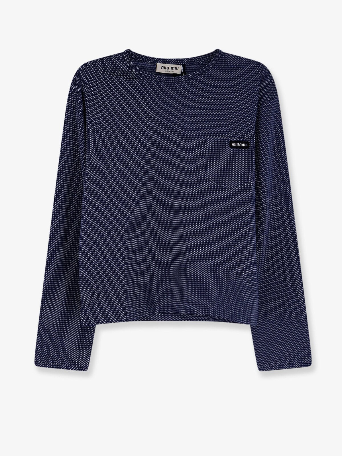 Miu Miu Two-tone Jersey T-shirt With Logo Lettering