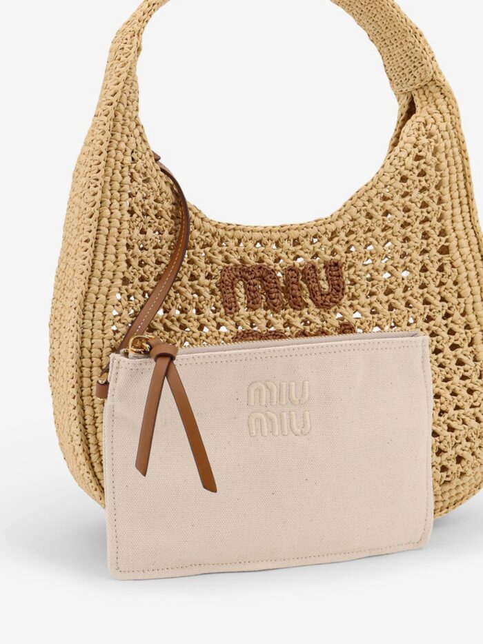Miu Miu Viscose Handbag With Rafia Effect