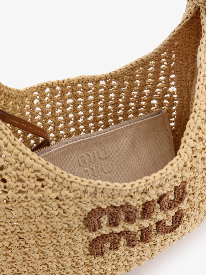Miu Miu Viscose Handbag With Rafia Effect