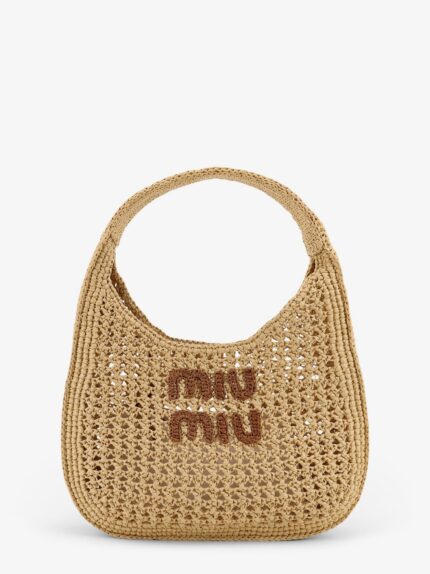 Miu Miu Viscose Handbag With Rafia Effect