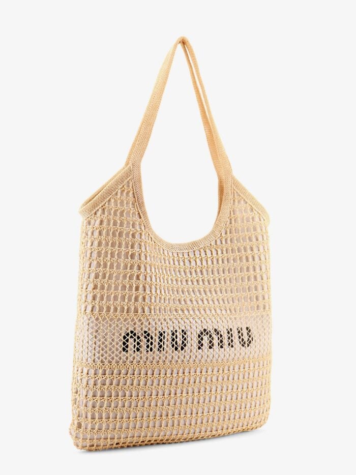 Miu Miu Viscose Ivy Shoulder Bag With Rafia Effect