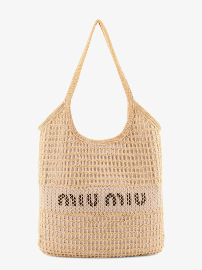 Miu Miu Viscose Ivy Shoulder Bag With Rafia Effect