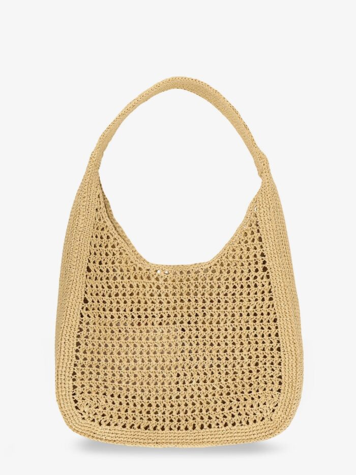 Miu Miu Viscose Shoulder Bag With Rafia Effect And Lettering Logo