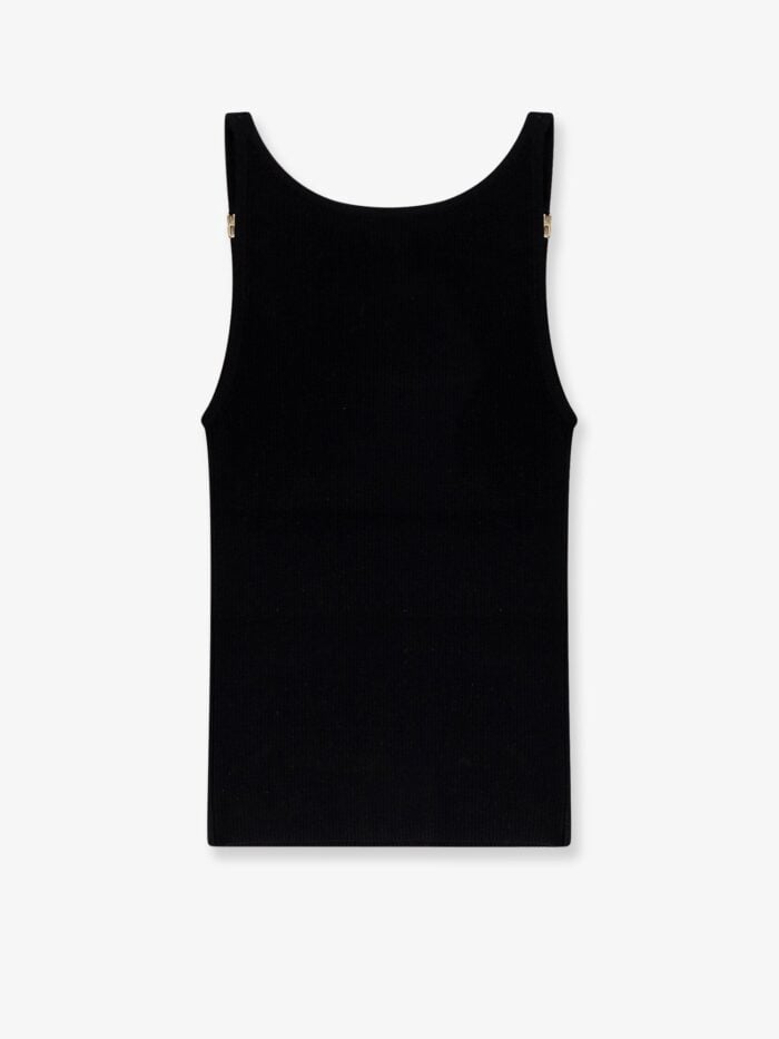 Miu Miu Viscose Top With Metal Logo
