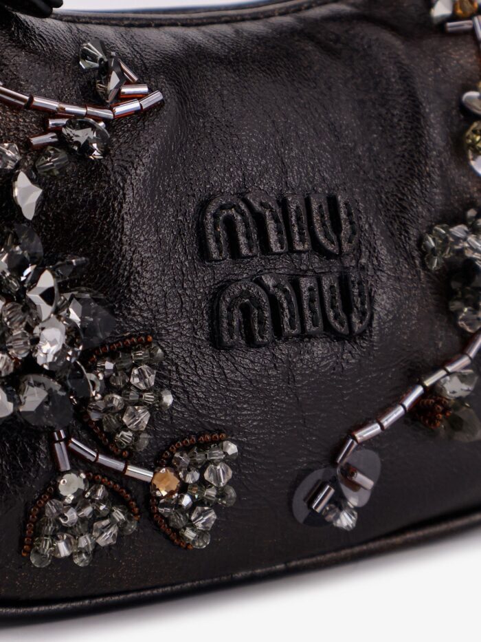 Miu Miu Wander Leather Mini Crossbody Bag With Embroidery
