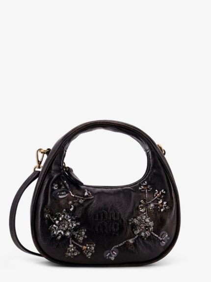 Miu Miu Wander Leather Mini Crossbody Bag With Embroidery