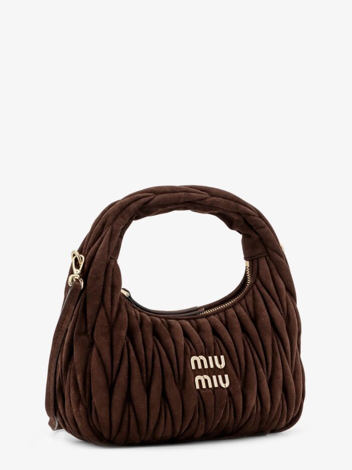 Miu Miu Wander Matelassé Suede Shoulder Bag
