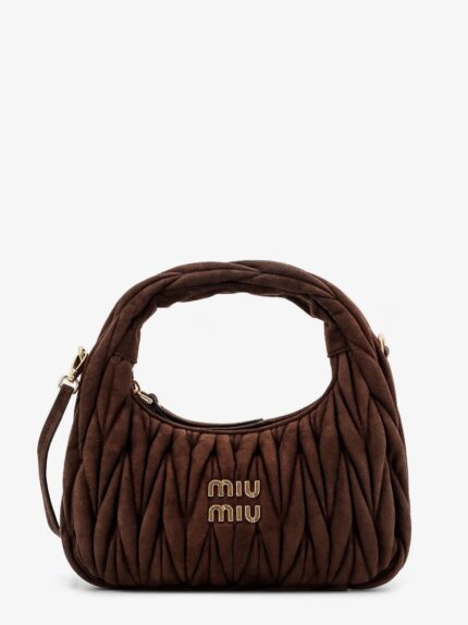 Miu Miu Wander Matelassé Suede Shoulder Bag