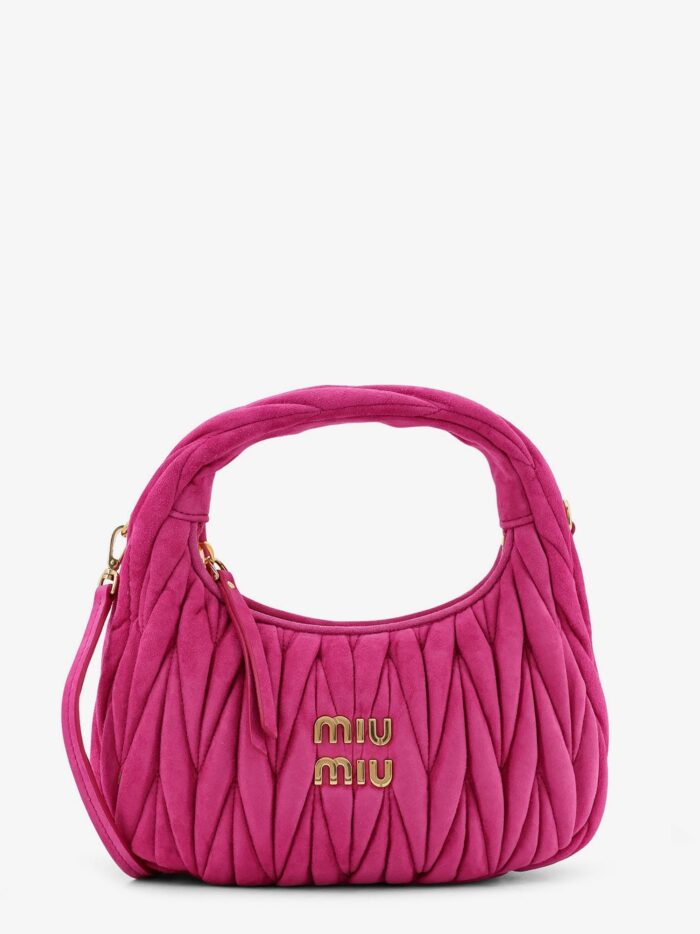 Miu Miu Wander Matelassé Suede Shoulder Bag