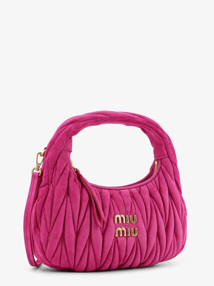 Miu Miu Wander Matelassé Suede Shoulder Bag
