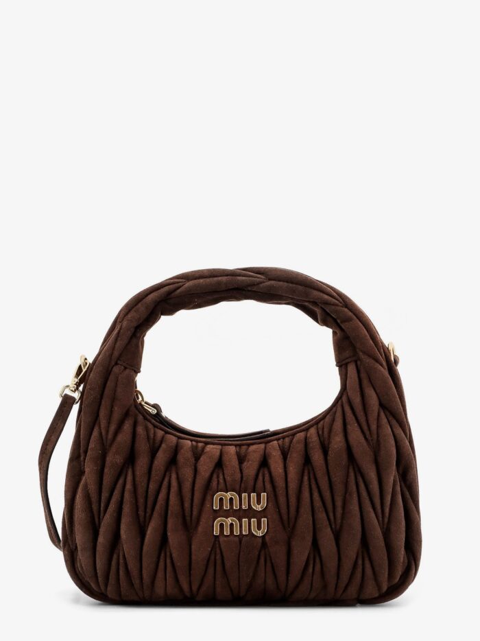 Miu Miu Wander Matelassé Suede Shoulder Bag