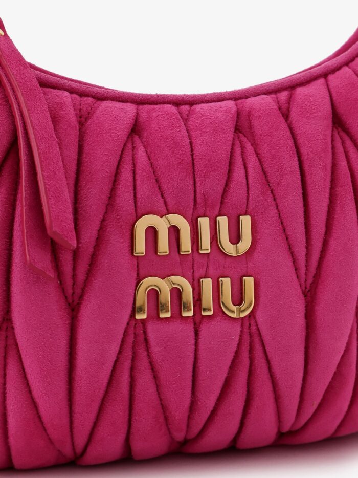 Miu Miu Wander Matelassé Suede Shoulder Bag