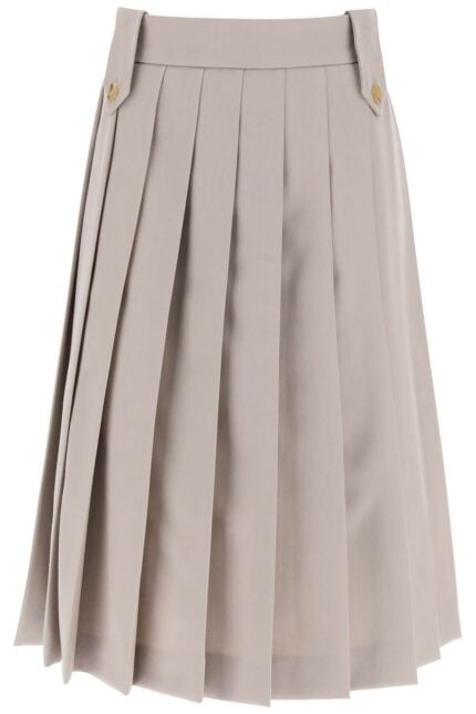 MIU MIU Wool Gabardine Pleated Skirt