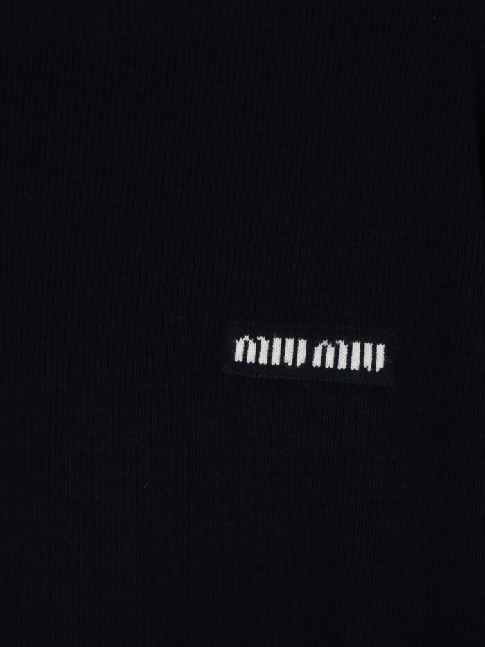 Miu Miu Wool Sweater With Lettering Logo