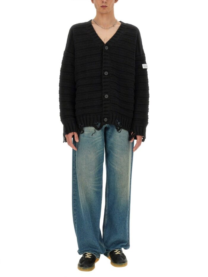 MM6 MAISON MARGIELA CARDIGAN CON SCOLLO A V