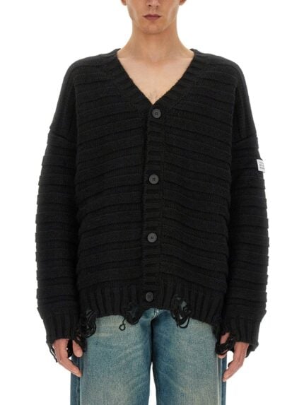MM6 MAISON MARGIELA CARDIGAN CON SCOLLO A V