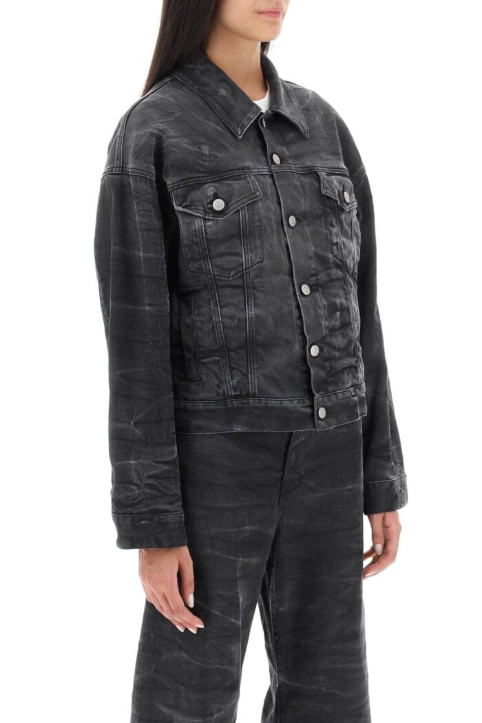 Mm6 Maison Margiela Crinkle-effect Denim Jacket