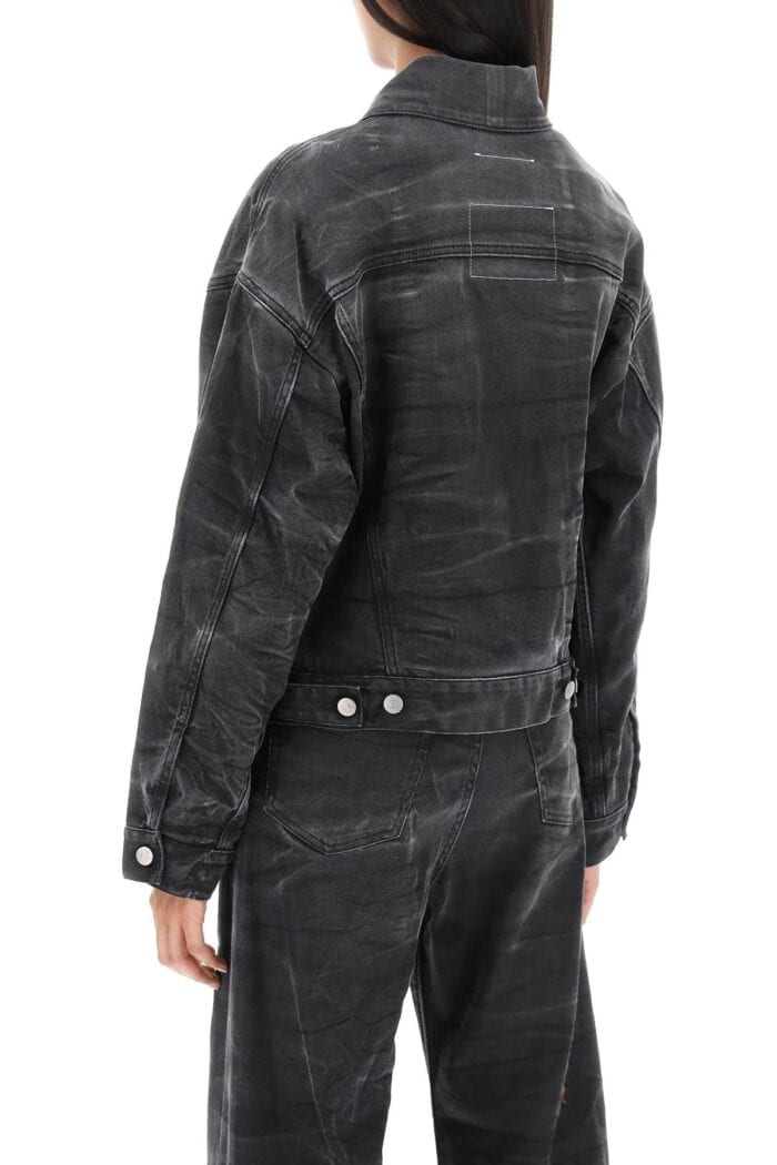 Mm6 Maison Margiela Crinkle-effect Denim Jacket