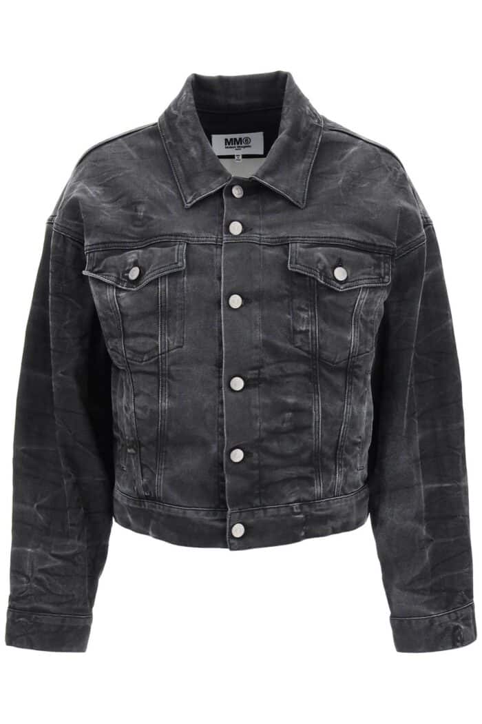 Mm6 Maison Margiela Crinkle-effect Denim Jacket