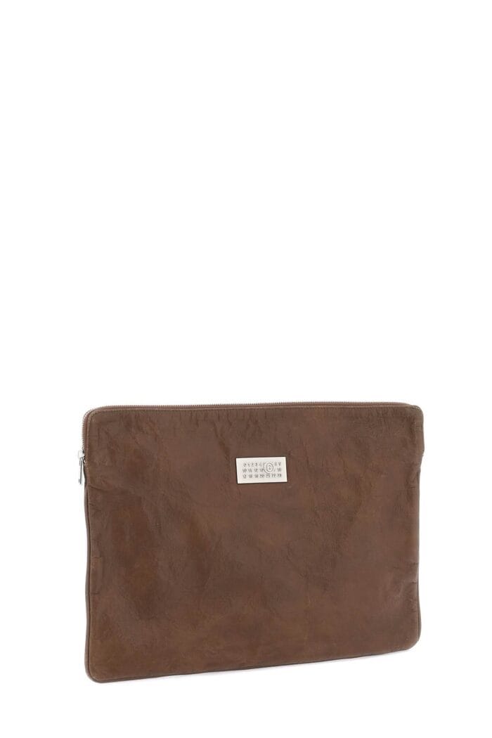 MM6 MAISON MARGIELA Crinkled Leather Document Holder Pouch