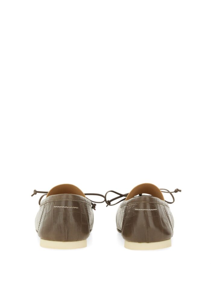 MM6 MAISON MARGIELA CROCODILE-EFFECT LEATHER BALLERINA