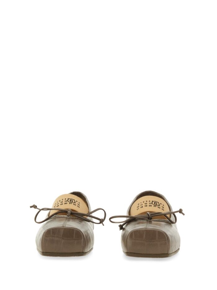 MM6 MAISON MARGIELA CROCODILE-EFFECT LEATHER BALLERINA