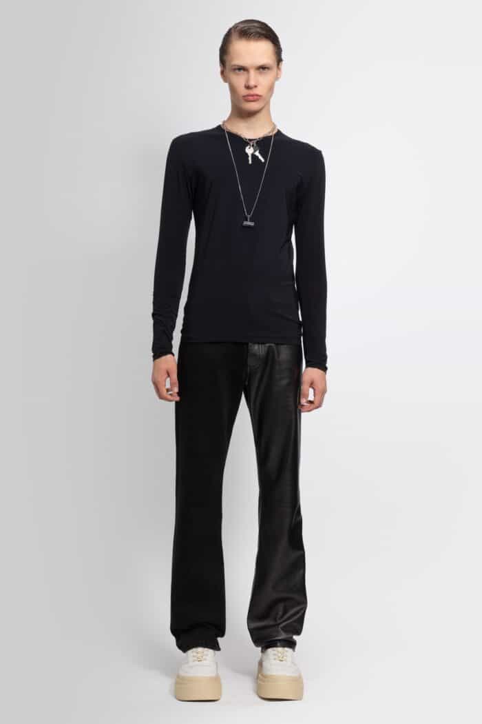 MM6 MAISON MARGIELA Denim And Leather 5 Pocket Jeans