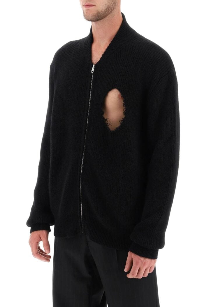 Mm6 Maison Margiela Destroyed Cardigan