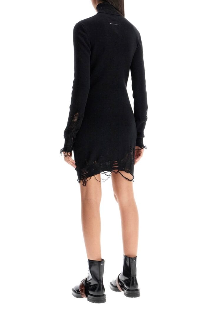 MM6 MAISON MARGIELA Destroyed Knit Mini Dress