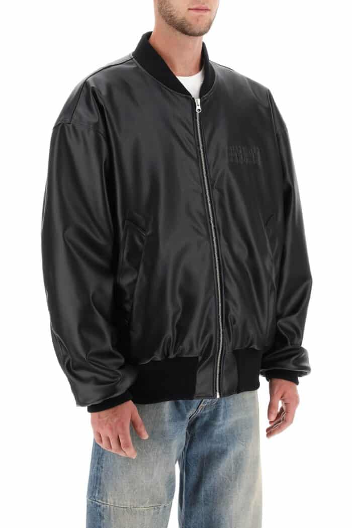 Mm6 Maison Margiela Faux Leather Bomber Jacket