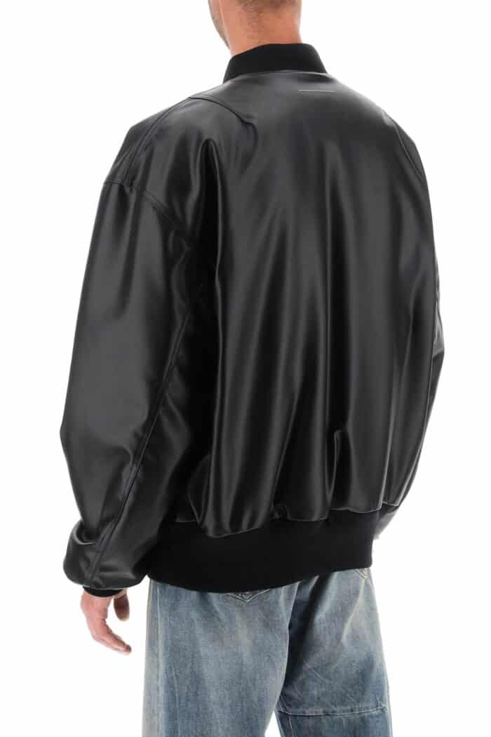 Mm6 Maison Margiela Faux Leather Bomber Jacket