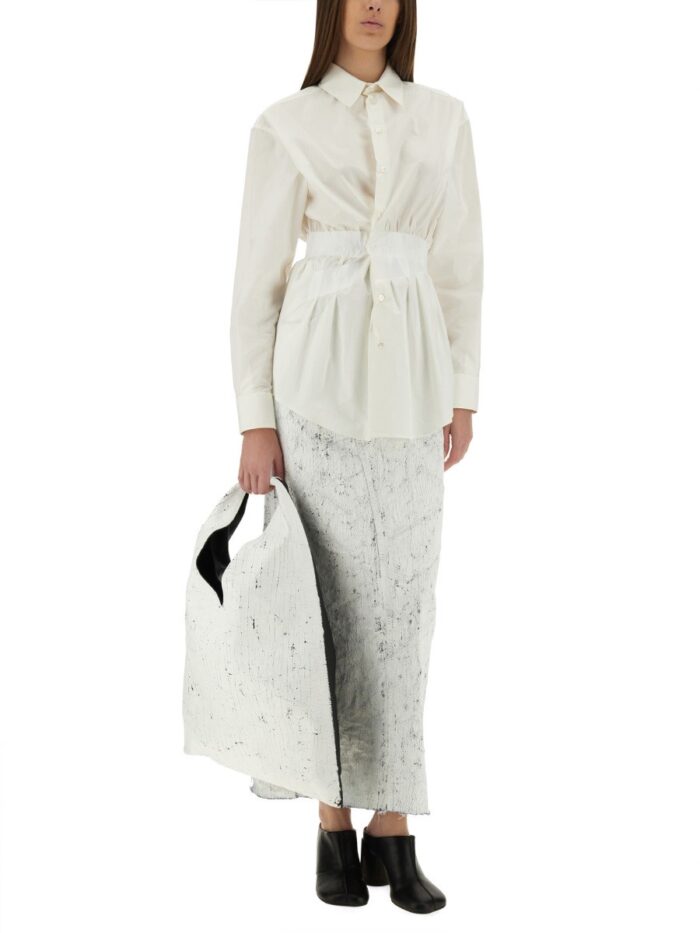 MM6 MAISON MARGIELA HAND-PAINTED DENIM LONG SKIRT