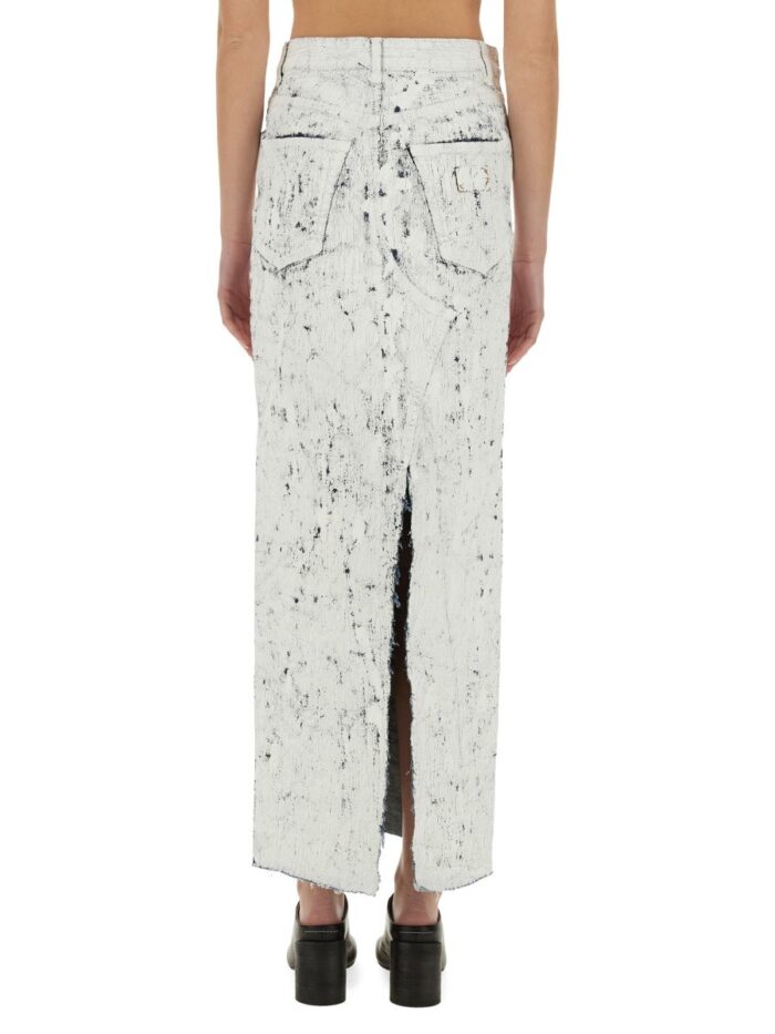 MM6 MAISON MARGIELA HAND-PAINTED DENIM LONG SKIRT