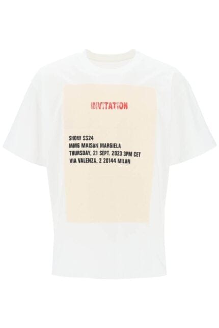 Mm6 Maison Margiela Invitation Print T-shirt With