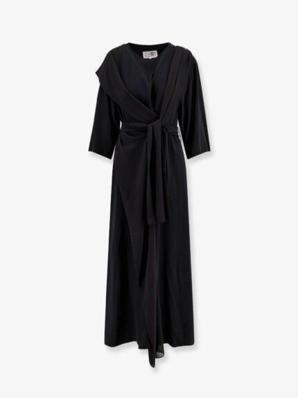 MM6 MAISON MARGIELA Long Jersey Dress With Satin Inserts