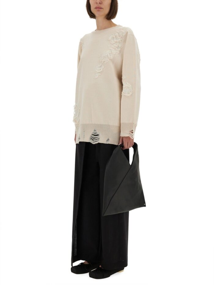 MM6 MAISON MARGIELA MESH WITH WORN EFFECT DETAILS
