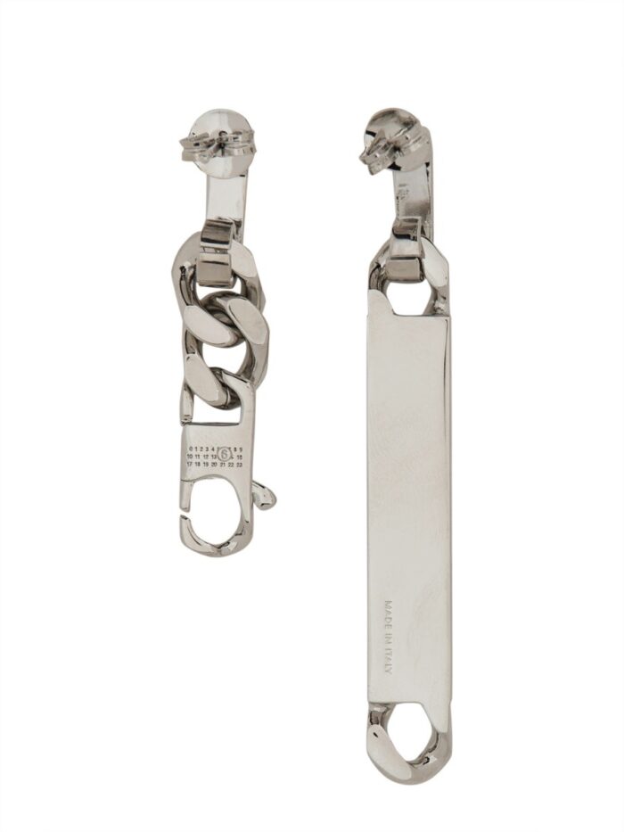 MM6 MAISON MARGIELA MISMATCHED CHAIN EARRINGS