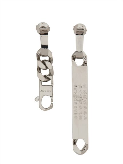 MM6 MAISON MARGIELA MISMATCHED CHAIN EARRINGS