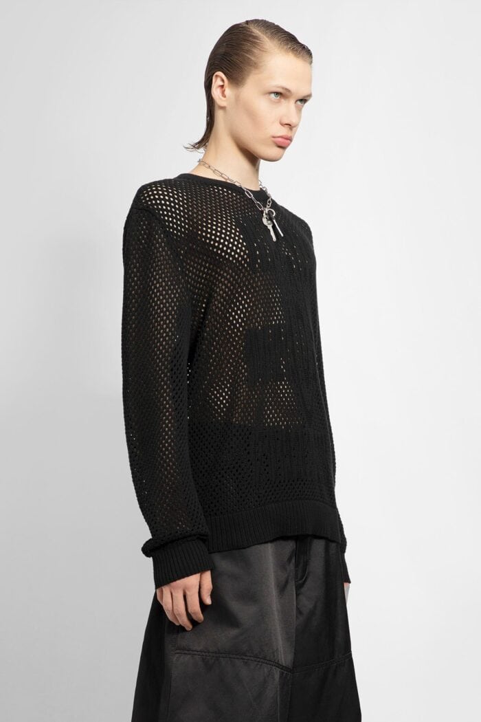 MM6 MAISON MARGIELA Numbers Logo Mesh Knit Sweater