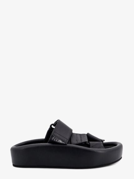 MM6 MAISON MARGIELA Slip-on Leather Sandals With Maxi Plateau