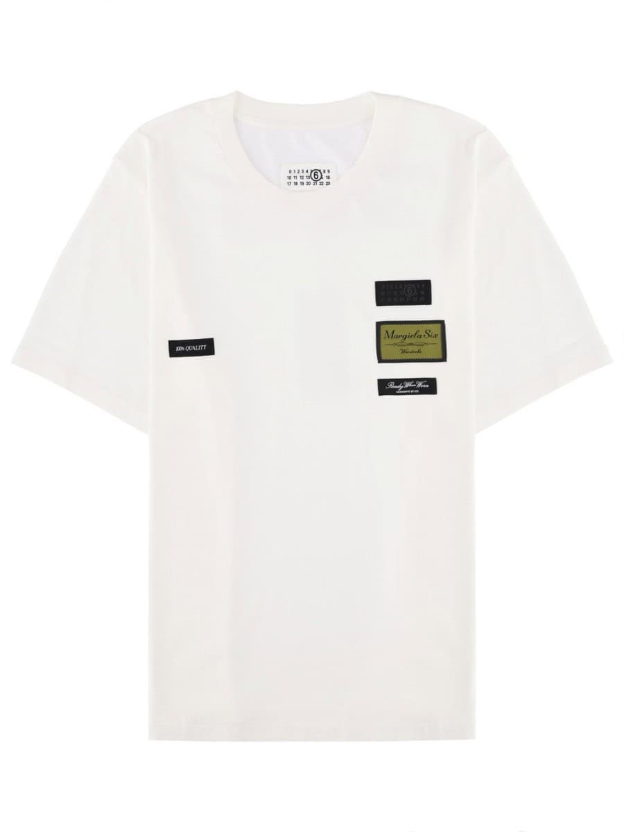 MM6 MAISON MARGIELA T-SHIRT WITH EXTERNAL LABELS