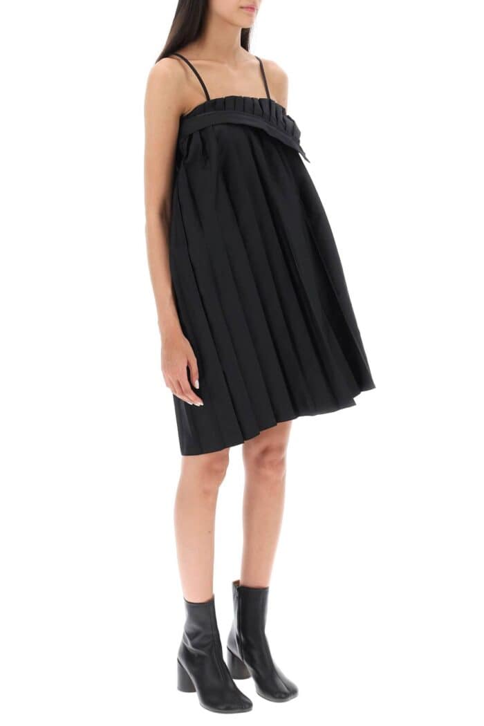 Mm6 Maison Margiela Trompe L'oeil Pleated Mini Dress