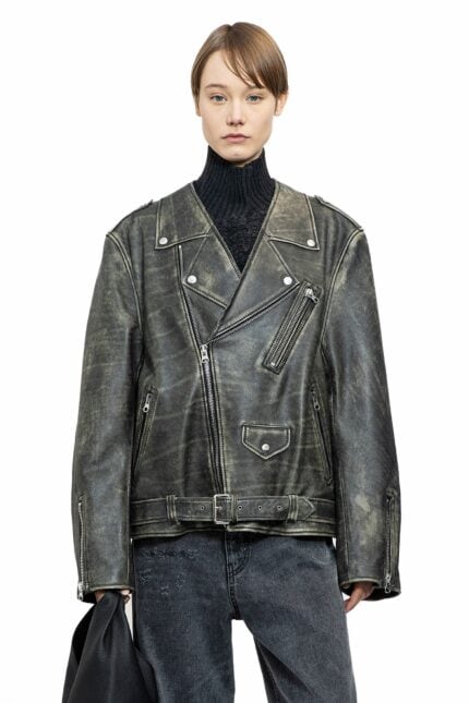 MM6 MAISON MARGIELA Vintage Leather Biker Jacket