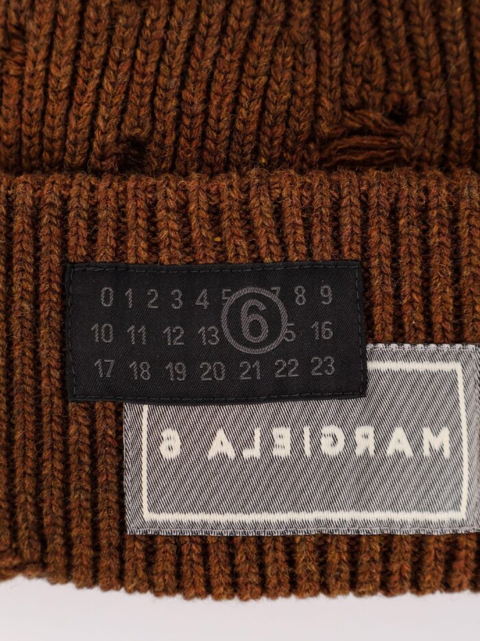 MM6 MAISON MARGIELA Wool Blend Beanie Hat With Distressed Effect