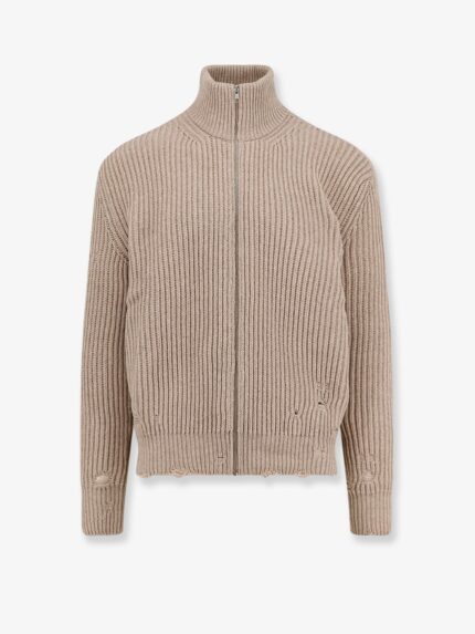 MM6 MAISON MARGIELA Wool Blend Cardigan With Distressed Effect